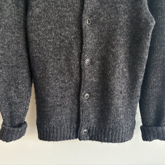 Our Legacy Grey High Neck Alpaca Linen Wool Chunky Knit Cardigan 40 M- L - Picture 4 of 13